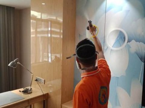 广州主题酒店酒店除甲醛施工现场