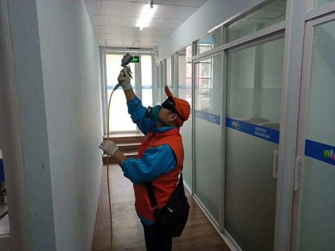 牛顿3教育除甲醛施工现场